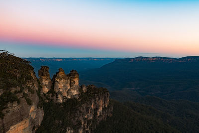 View of landscape against sky during sunset