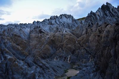 Rock formations against sky