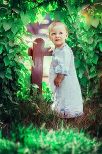 Portrait of cute girl looking away