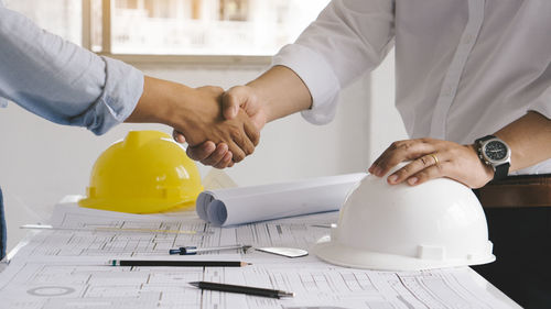 Man working on table