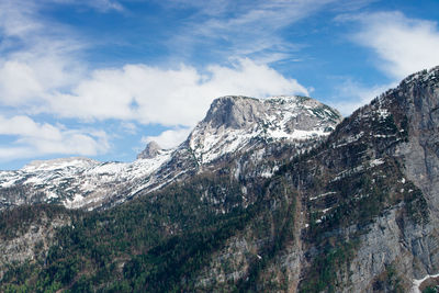 Scenic view of snowcapped mountain against sky