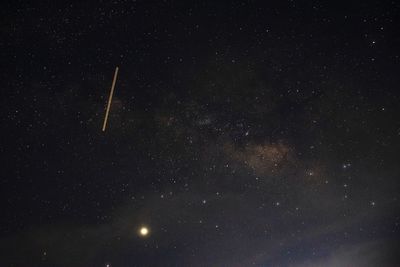 Low angle view of star field against sky at night