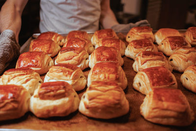 Pain au chocolat in bakery