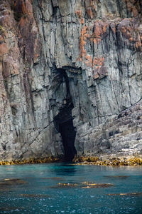 Scenic view of sea and rock formation