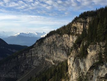 Scenic view of rocky mountains against sky