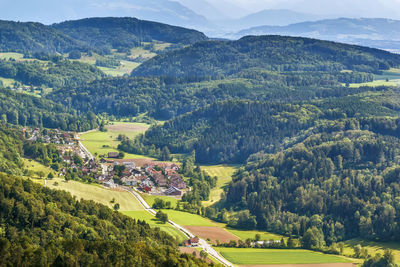 View of the surround area from uetliberg mountain, zurich, switzerland