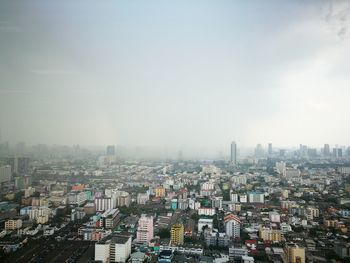 High angle view of cityscape against sky