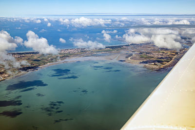 Aerial view of sea from airplane