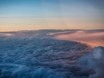 Aerial view of cloudscape during sunset