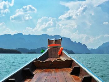 Scenic view of sea against mountains