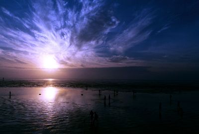 Scenic view of sunset over sea