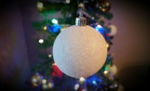 Close-up of illuminated christmas lights