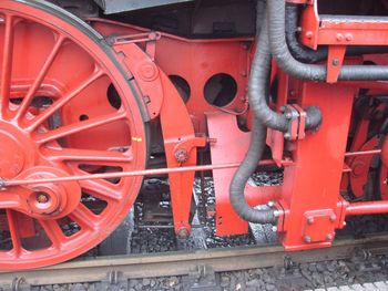 Close-up of train at railroad station