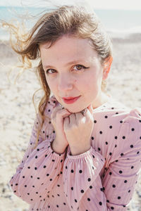 Portrait of woman on beach