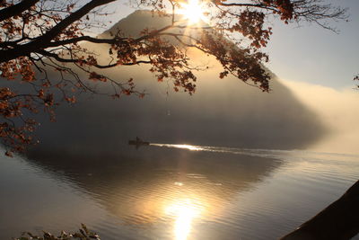 Sunset over lake