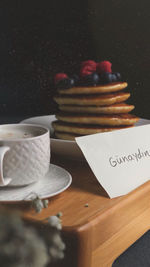 Close-up of cake on table