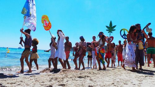 View of people on beach