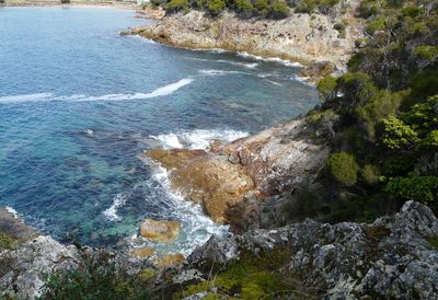 Rock formations on coast