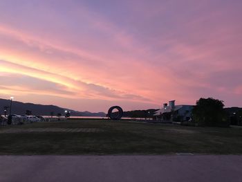 Road against sky during sunset