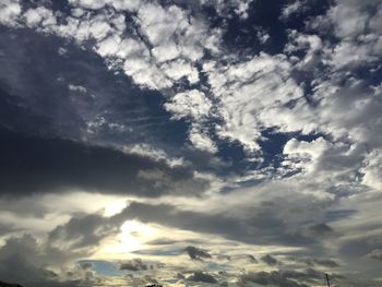 Low angle view of clouds in sky