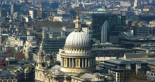 High angle view of buildings in city