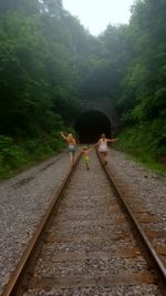 Railroad track in forest