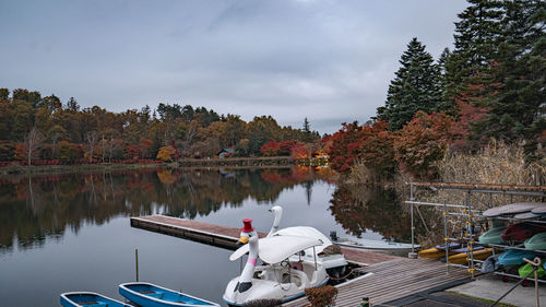Boats in lake