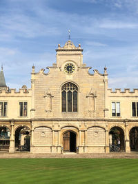 Facade of historic building against sky