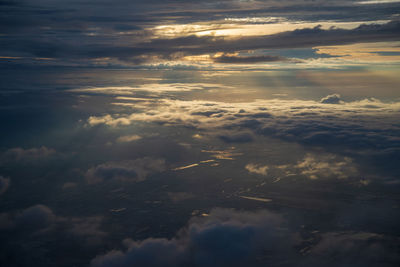 Low angle view of clouds in sky during sunset