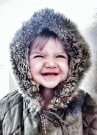 Close-up portrait of smiling boy