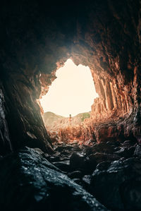 Scenic view of rock formation against sky