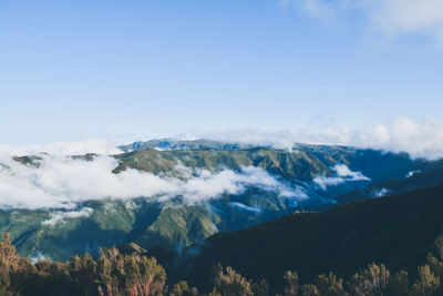 Scenic view of mountains against sky