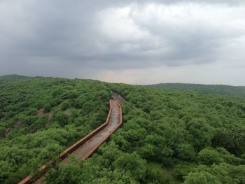 High angle view of landscape against sky