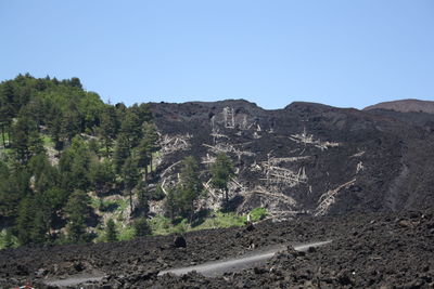 Scenic view of landscape against clear sky