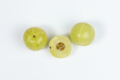 Close-up of apple against white background