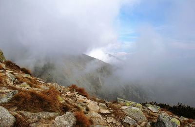 Scenic view of mountains against sky