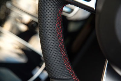 Close-up of steering wheel