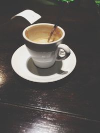 Close-up of coffee on table