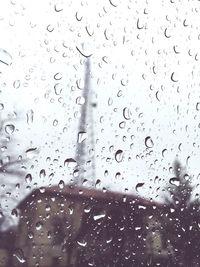 Close-up of water drops on glass