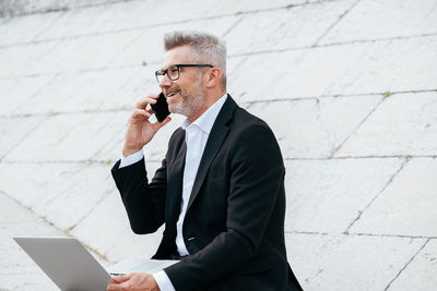 Man using mobile phone