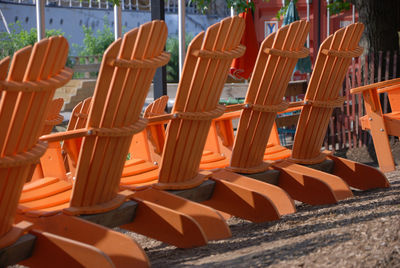 Close-up of orange row