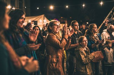 Group of people at music concert