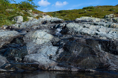 River flowing through rocks