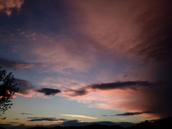 Scenic view of landscape against sky at sunset