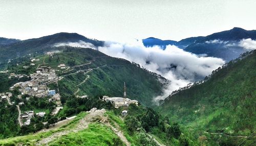 Scenic view of mountains against clear sky