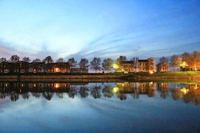 Reflection of buildings in water