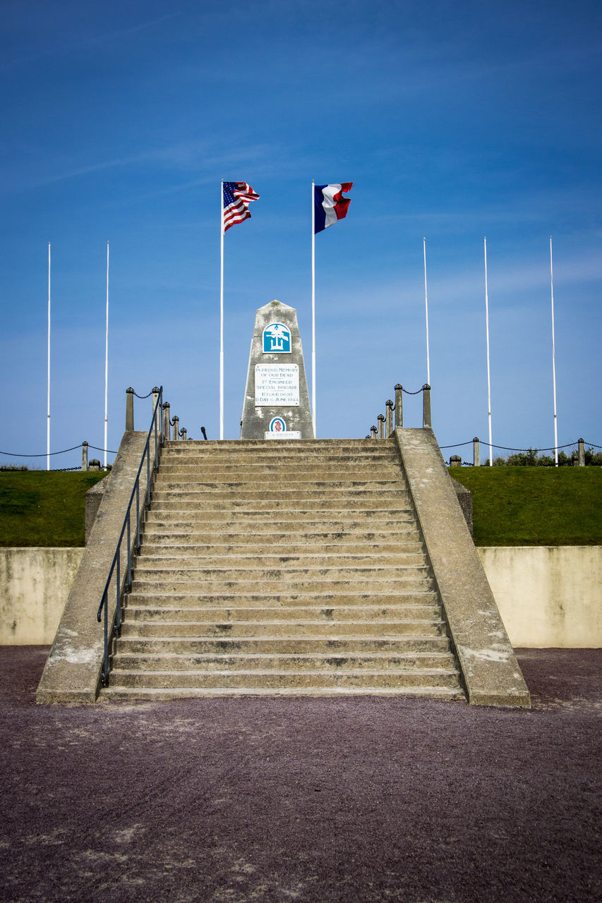 LOW ANGLE VIEW OF FLAG ON BUILDING