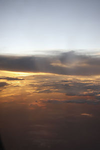 Low angle view of clouds in sky during sunset