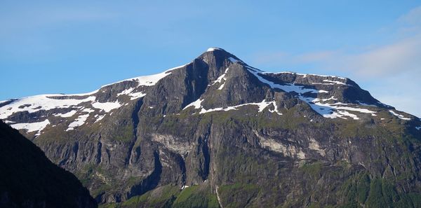 Scenic view of mountains against clear sky