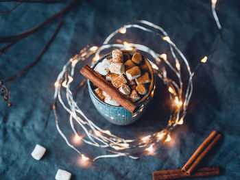 Close-up of hot chocolate on table